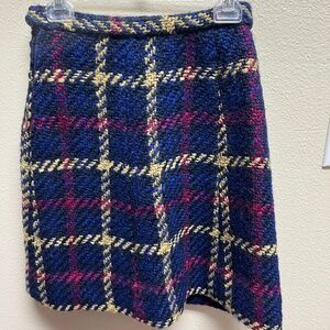 VINTAGE Thick Wool Plaid Skirt